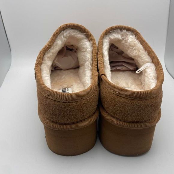 CUSHIONAIRE Women's Cozy Genuine Suede Mule Platform CHESTNUT 7 - Picture 4 of 6